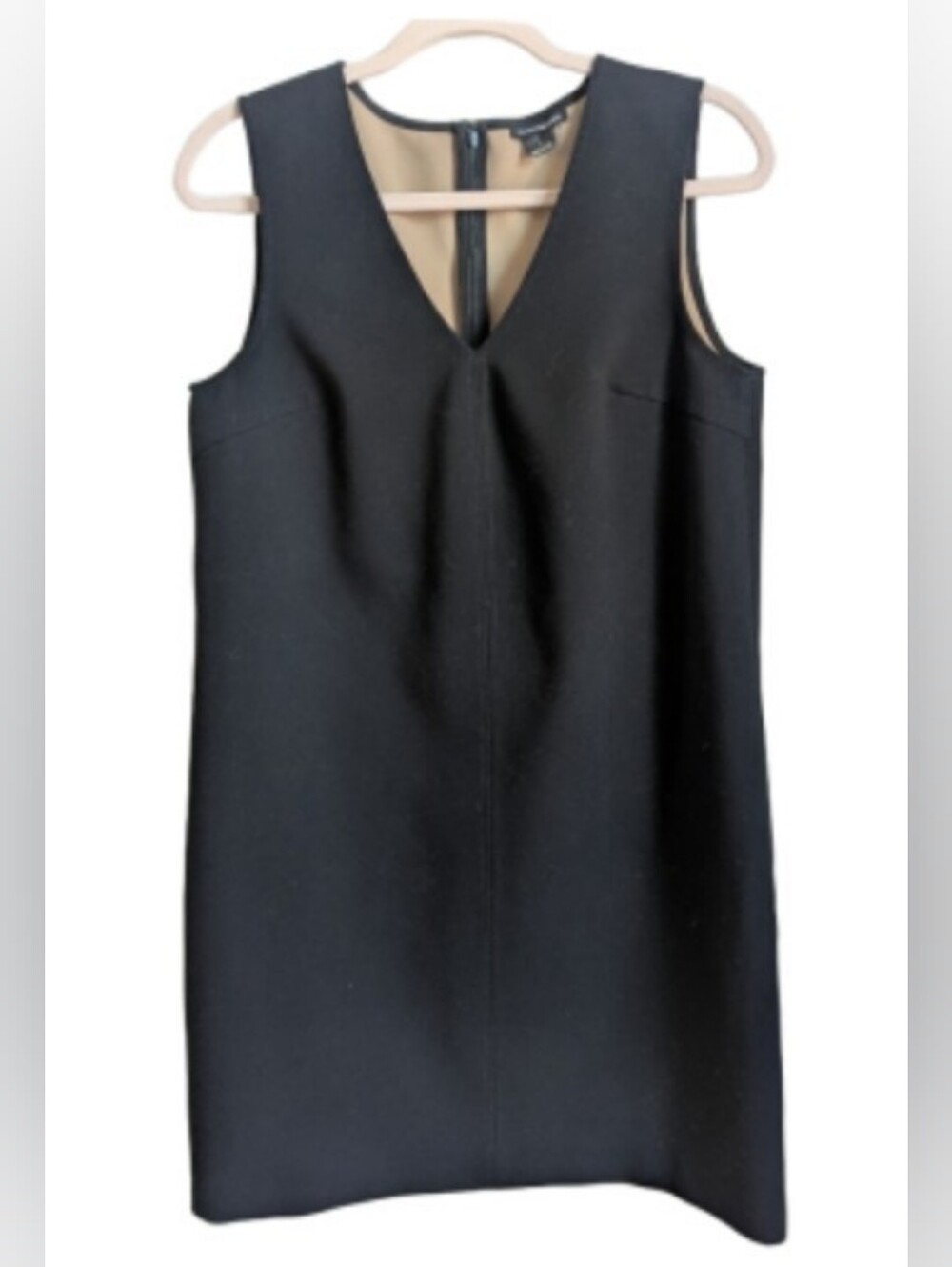 CLUB MONACO Black Contemporary Minimalist V Neck A-Lined Mini Dress Size 6